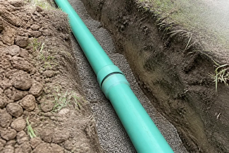 Outdoor plumbing work area